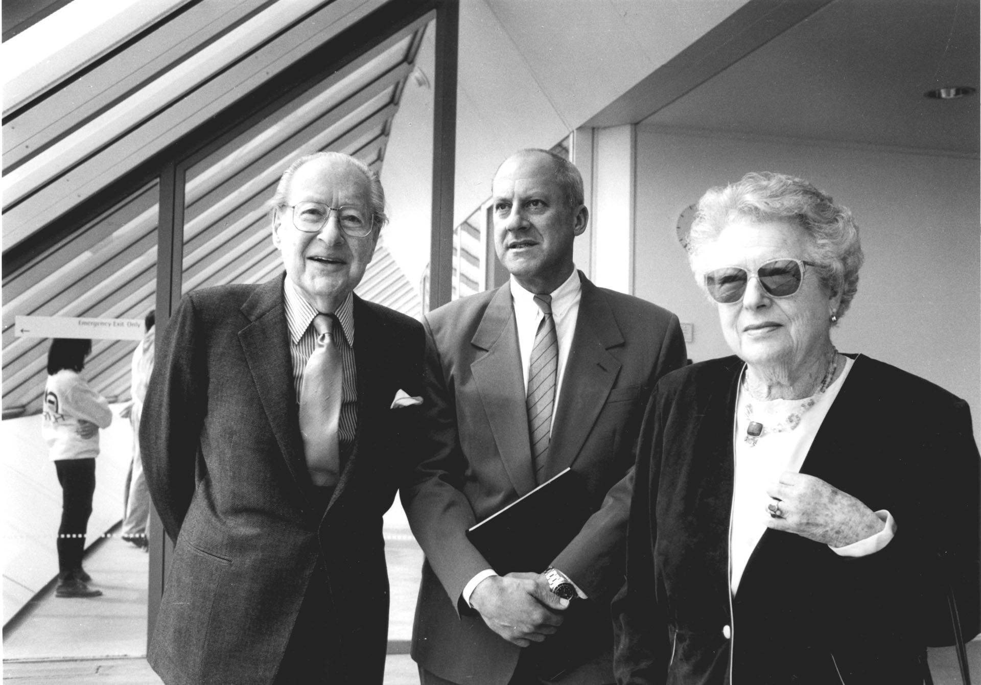 Sir Robert and Lady Lisa Sainsbury with Norman Foster, 1991