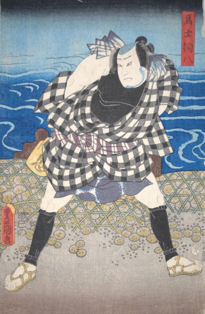 'Actor Arashi Rikan III as Mago Dōhachi' (left-side sheet of triptych) Photo © Sainsbury Centre. Object number: 41450. Kabuki print