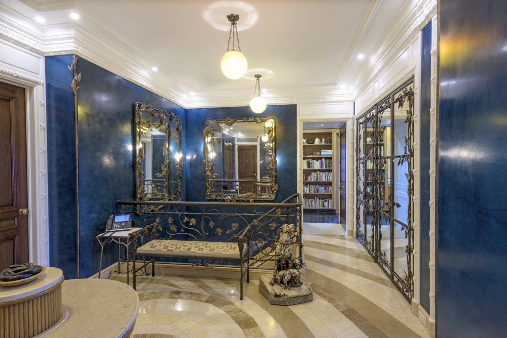The second-floor hallway in David Solomon’s New York apartment, designed by Robert Couturier