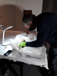 Cycladic cataloguer Michael Boyd, researching Cycladic sculpture
