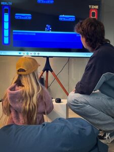 Image: Sainsbury Centre visitors testing the game Space Shift by Leo Walsh.